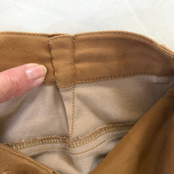 St John Sport Marie Gray Pants Size 14 Golden Tan Flat Front Stretchy Neutral - Picture 11 of 11